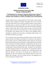 Statement by the Dutch EU Presidency on the ongoing aggression against Ukraine and violations of OSCE principles and commitments by the Russian Federation
