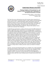 Statement by the Delegation of the United States of America on the ongoing aggression against Ukraine and violations of OSCE principles and commitments by the Russian Federation