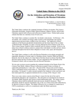 Statement by the Delegation of the United States of America on the abduction and illegal detention of Ukrainian citizens by the Russian Federation