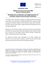 Statement by the Dutch EU Presidency on the abduction and illegal detention of Ukrainian citizens by the Russian Federation