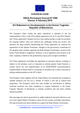 Statement by the Dutch EU Presidency on the developments in the former Yugoslav Republic of Macedonia