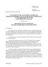 Statement by the Delegation of the Russian Federation on the freedom of the media in Moldova