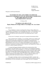 Statement by the Delegation of the Russian Federation in response to the address by the Deputy Minister for Foreign Affairs of Azerbaijan, H.E. Araz Azimov