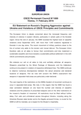 Statement by the Dutch EU Presidency on the ongoing aggression against Ukraine and violations of OSCE principles and commitments by the Russian Federation
