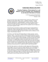 Statement by the Delegation of the United States of America on the ongoing aggression against Ukraine and violations of OSCE principles and commitments by the Russian Federation