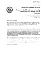 Statement by the Delegation of the United States in response to the statement by the Cypriot Presidency of the Council of the EU on the death penalty in the United States of America