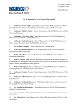 List of appointments by the German Chairmanship