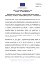 Statement by the Dutch EU Presidency on the ongoing aggression against Ukraine and violations of OSCE principles and commitments by the Russian Federation