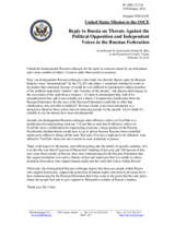 Statement by the Delegation of the United States of America in response to the statement by the Delegation of the Russian Federation on the threats against the political opposition and independent voices in the Russian Federation