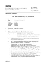 Journal of the 813th Plenary Meeting of the Forum for Security Co-operation