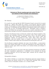 Statement by the Delegation of Ukraine on the ongoing aggression against Ukraine and violations of OSCE principles and commitments by the Russian Federation