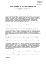 Statement by the Delegation of Canada, also on behalf of several delegations, on the Zero Discrimination Day, observed on 1 March 2016