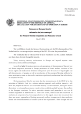 Statement by the Delegation of Armenia in response to the presentations on European security by Mr. A. Michaelis and by Prof. Dr. J. Voorhoeve