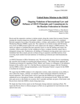 Statement by the Delegation of the United States of America on the ongoing aggression against Ukraine and violations of OSCE principles and commitments by the Russian Federation