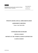 Consolidated Summary of the 2016 Annual Implementation Assessment Meeting
