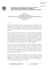 Statement by the Delegation of Armenia in response to the statement by the Delegation of Azerbaijan