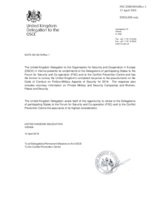 Response by the Delegation of the United Kingdom to the Questionnaire on the Code of Conduct on Politico-Military Aspects of Security Response by the Delegation of the United Kingdom to the Questionnaire on the Code of Conduct on Politico-Military Aspects of Security