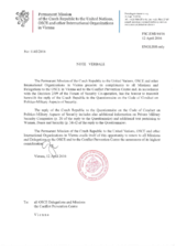 Response by the Delegation of the Czech Republic to the Questionnaire on the Code of Conduct on Politico-Military Aspects of Security Response by the Delegation of the Czech Republic to the Questionnaire on the Code of Conduct on Politico-Military Aspects of Security