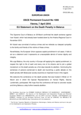Statement by the Dutch EU Presidency on the death penalty in Belarus