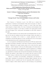 Session 1, Statement by Dr. Mattia F. Ferrero