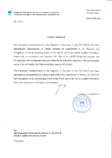 Response by the Delegation of Slovenia to the Questionnaire on the Code of Conduct on Politico-Military Aspects of Security