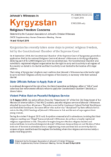 Session 3, Statement on Jehovah's Witnesses in Kyrgyzstan