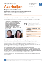 Session 3, Statement on Jehovah's Witnesses in Azerbaijan