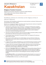Session 3, Statement on Jehovah's Witnesses in Kazakhstan
