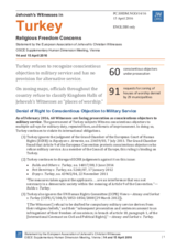 Session 3, Statement on Jehovah's Witnesses in Turkey