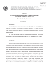 Statement by the Delegation of Armenia in response to the opening statement by H.E. Marek Ziółkowski, Undersecretary of State of the Ministry of Foreign Affairs of Poland