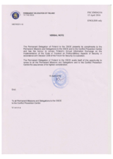 Response by the Delegation of Finland to the Questionnaire on the Code of Conduct on Politico-Military Aspects of Security Response by the Delegation of Finland to the Questionnaire on the Code of Conduct on Politico-Military Aspects of Security