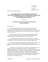 Statement by the Delegation of the Russian Federation in response to the update by Ambassador Andrzej Kasprzyk and to the address by the Co-Chairmen of the Minsk by the Co-Chairmen of the Minsk Group