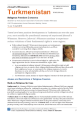 Session 3, Statement on Jehovah's Witnesses in Turkmenistan