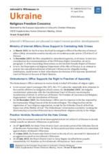 Session 3, Statement on Jehovah's Witnesses in Ukraine