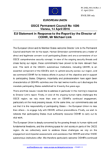 Statement by the Dutch EU Presidency in response to the report by the Director of the Office for Democratic Institutions and Human Rights (ODIHR), Mr. Michael Georg Link