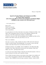 Speech by OSCE Chairperson-in-Office and Federal Foreign Minister Steinmeier Speech by OSCE Chairperson-in-Office and Federal Foreign Minister Steinmeier