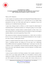 Statement by the Delegation of Turkey in response to the statement by the Delegation of the Russian Federation on the violation by Turkey of human rights and international humanitarian law with respect to the Kurdish minority