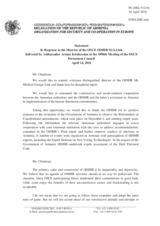 Statement by the Delegation of Armenia in response to the report by the Director of the Office for Democratic Institutions and Human Rights (ODIHR), Mr. Michael Georg Link