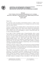 Statement by the Delegation of Armenia on violations of international humanitarian law by Azerbaijan