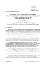 Statement by the Delegation of the Russian Federation in response to the report by the Director of the Office for Democratic Institutions and Human Rights (ODIHR), Mr. Michael Georg Link