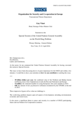 Statement by Guy Vinet, Head of the OSCE Strategic Police Matters Unit