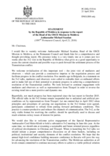 Statement by the Delegation of Moldova in response to the report by the Head of the OSCE Mission to Moldova, Ambassador Michael Scanlan