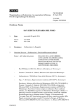 Giornale della 816a Seduta plenaria del Foro di cooperazione per la sicurezza