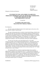 Statement by the Delegation of the Russian Federation in response to the report by the Head of the OSCE Mission to Moldova, Ambassador Michael Scanlan