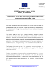 Statement by the Dutch EU Presidency on the 30th anniversary of the accident at the Chernobyl nuclear power plant