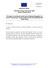 Statement by the Dutch EU Presidency in response to the statement by the Delegation of the Russian Federation on the 30th anniversary of the accident at the Chernobyl nuclear power plant