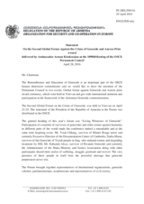 Statement by the Delegation of Armenia on the Second Global Forum against the Crime of Genocide, held in Yerevan on 23 April 2016, and the Aurora Prize Award presented in Yerevan on 24 April 2016