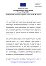 Déclaration de l'Union Européenne sur le cas de M. Askarov