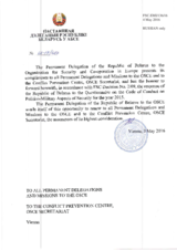 Response by the Delegation of Belarus to the Questionnaire on the Code of Conduct on Politico-Military Aspects of Security