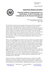 Statement by the Delegation of the United States of America on the Russia’s ongoing aggression against Ukraine and illegal occupation of Crimea